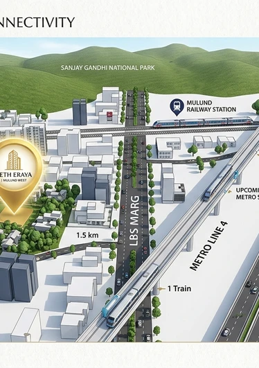 Seth Eraya Mulund Strategic Location Map and Road Connectivity